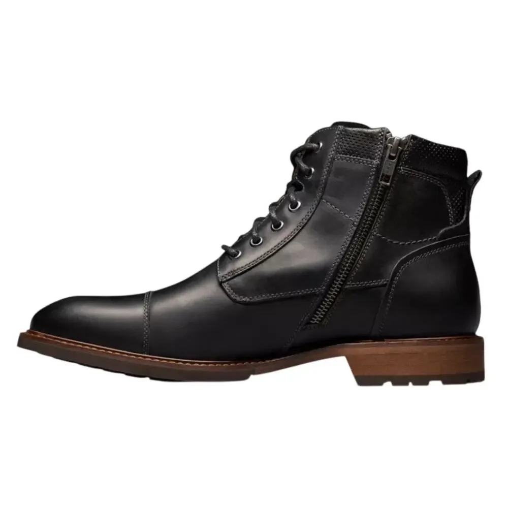 Florsheim Mens Chalet Ankle Boots US 11 Wide EU 44 Black Leather NIB